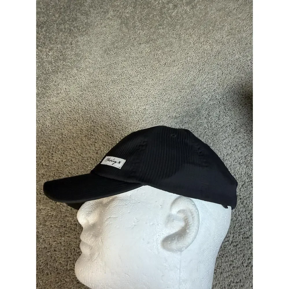 Hurley Hat Cap Strap Back Mens One Size Black Moisture Wicking Polyester
